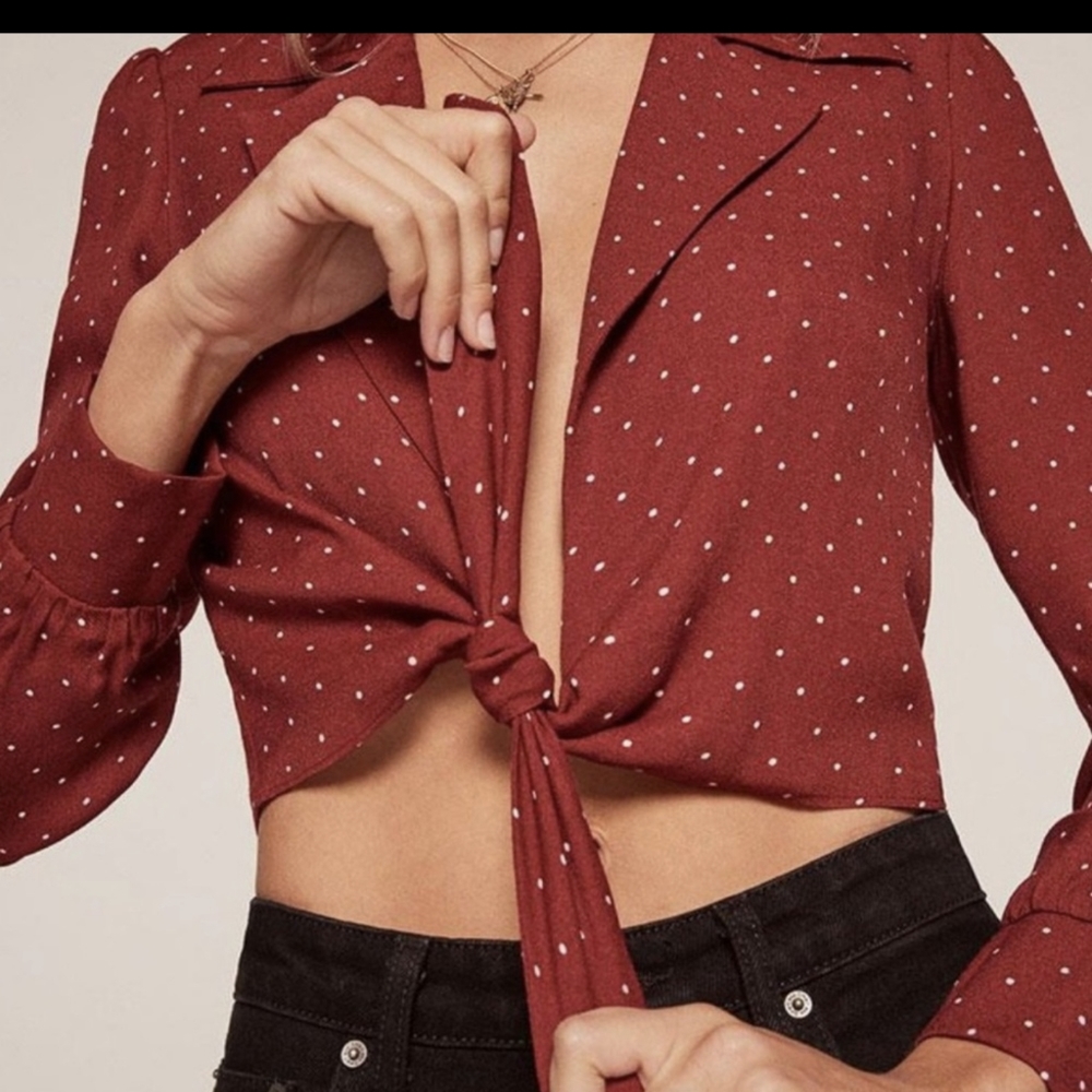 Reformation Dottie Top, Red/Brick (NWOT)